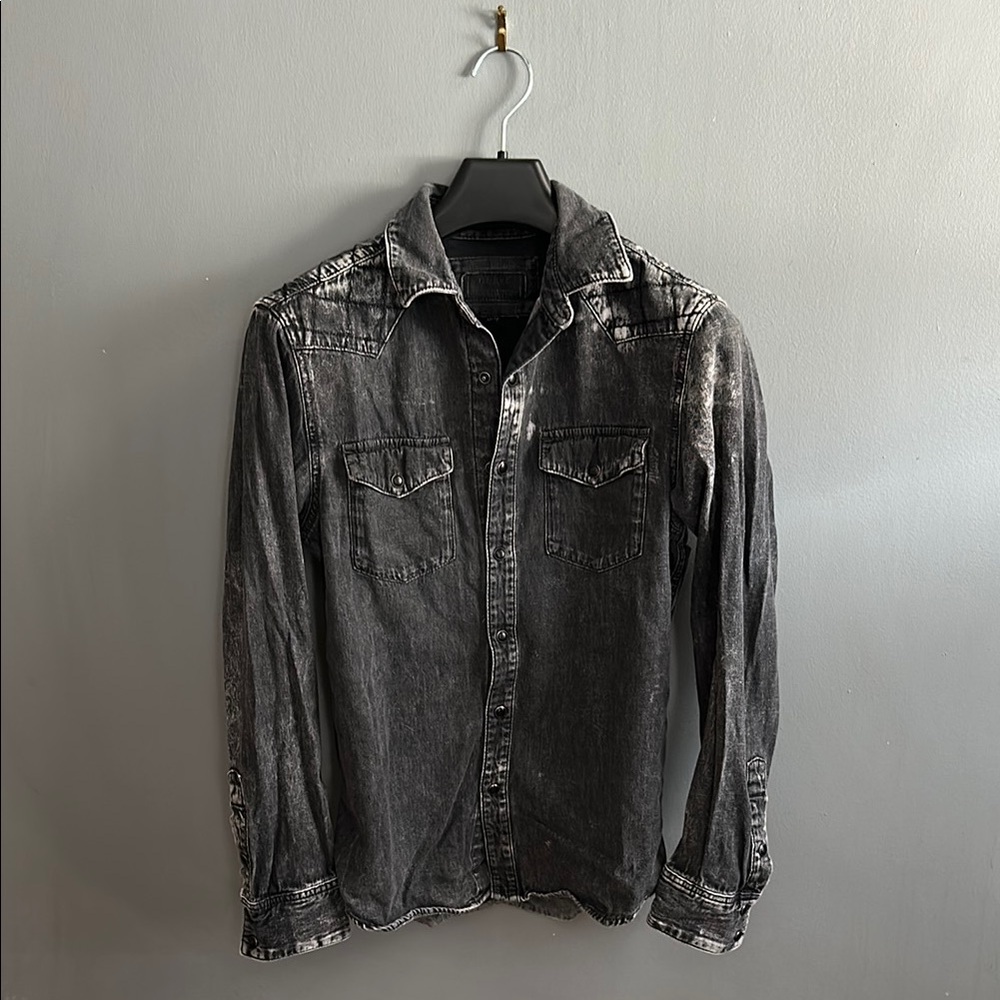 Guess Men's Black Denim shirt
